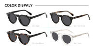 Lunettes de soleil rétro à monture ronde et épaisse, Rivets en acétate