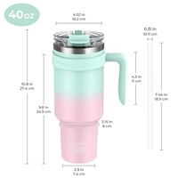 Nuevo Vaso Térmico de Acero Inoxidable de Doble Pared, Personalizado, a Prueba de Fugas, con Tapa 2 en 1