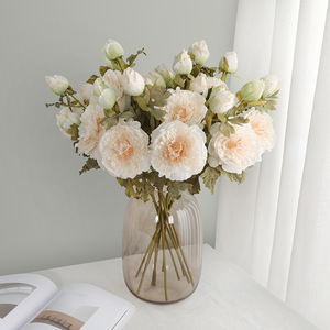 <span class=keywords><strong>Precio</strong></span> de Fábrica, Flor de Peonía Artificial de 3 Cabezas, Estilo Pintura al Óleo, Flor de Silken Persa para Decoración de Bodas y Hogar - Product Image 1