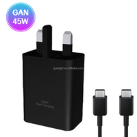 GAN pengisi daya dinding, 45W Super cepat PD pengisi daya Cepat Tipe C Port perjalanan Universal semua ponsel dengan kabel 5A Tipe C