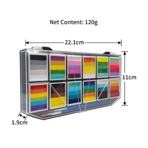 Colori Temporanei per Viso a Base d'Acqua Modello Rainbow, Palette per Body Art Festiva per Bambini e Adulti, Spedizioni Veloci - Product Image 2