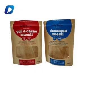 <span class=keywords><strong>Doypack</strong></span> Túi Đứng Đựng Giấy Kraft Màu Nâu Trắng Có Khóa Kéo Túi Đựng Thực Phẩm Có Cửa Sổ - Product Image 4