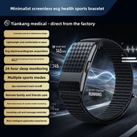 Gelang Kesehatan Pintar Tanpa Layar Kelas Atas, Pemantau Tekanan Darah ECG, Pelacak Kebugaran, Tahan Air, Daya Tahan Baterai 3-5 Hari