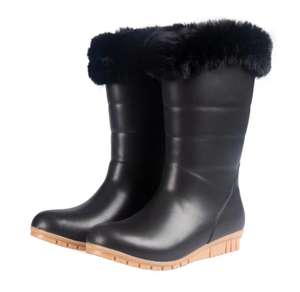 <span class=keywords><strong>Bottes</strong></span> de pluie d'hiver en <span class=keywords><strong>caoutchouc</strong></span> noir à semelle antidérapante pour dames - Product Image 5
