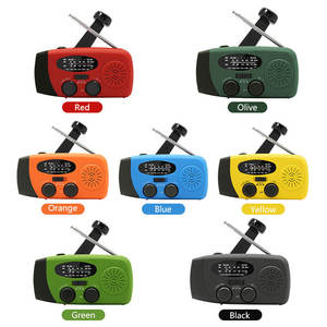 Radio d'urgence à manivelle avec lampe torche LED, radio météo portable AM/FM avec batterie 2000 mAh, radio solaire rechargeable par USB, radio d'urgence - Product Image 2