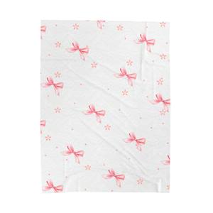 Manta tejida Jacquard de terciopelo Coquette de diseño personalizado, lazo rosa <span class=keywords><strong>para</strong></span> hija, decoración de habitación de poliéster 100% <span class=keywords><strong>para</strong></span> el Día de San Valentín - Product Image 2