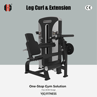 Appareil de musculation pour flexions et extensions des jambes avec dossier vertical, double rouleaux de guidage, poignée avant et tour de poids pour centre de fitness