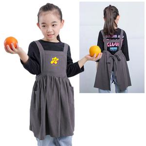 <span class=keywords><strong>Tablier</strong></span> vintage personnalisé avec logo, style japonais pour enfants, avec poche, en pur coton et lin, tabliers réglables, bavoirs pour filles et garçons - Product Image 1