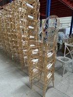 Chaise Chiavari empilable blanche en plastique pour mariage, dossier rond, modèle Phoenix, pour la location et l'importation