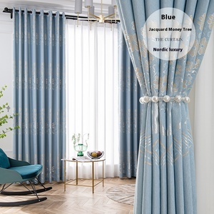 Ánh sáng sang trọng Nordic Rèm CửA Màu Xanh Jacquard cho phòng ngủ & phòng khách đơn giản màu sắc rắn cao cấp cách nhiệt cảm giác - Product Image 1