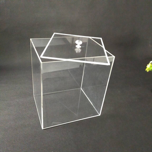 Boîte à sucre et café transparente en acrylique DSF87, boîte carrée transparente avec couvercle, pour rangement et présentation, personnalisable - Product Image 1