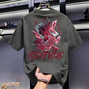 T-shirt Estiva 2026 Nuova Collezione Uomo di Alta Gamma a <span class=keywords><strong>Maniche</strong></span> <span class=keywords><strong>Corte</strong></span> con Ricamo 3D e Stampa, Vestibilità Comoda in Puro Cotone - Product Image 4