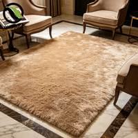 QIANQIAO Tapis sur mesure en microfibre tuftée à poils longs, antidérapant, extra épais, pour appels d'offres de projets, avec support à densité personnalisée, style shaggy