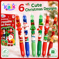 KAIX – Nouveaux ensembles de stylos gel effaçables OEM pour Noël, encre bleue 0,5 mm, lot de 6, effaçables à la chaleur, pour boutiques de cadeaux et vente au détail