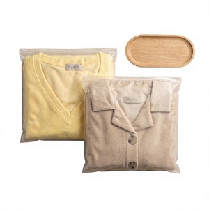 Custom Logo Printed Transparent Clothing <b>Packaging</b> Bag | Waterproof Zipper Bag for <b>Textiles</b>&Sweaters | Premium Apparel <b>Packaging</b> - Product Image 1