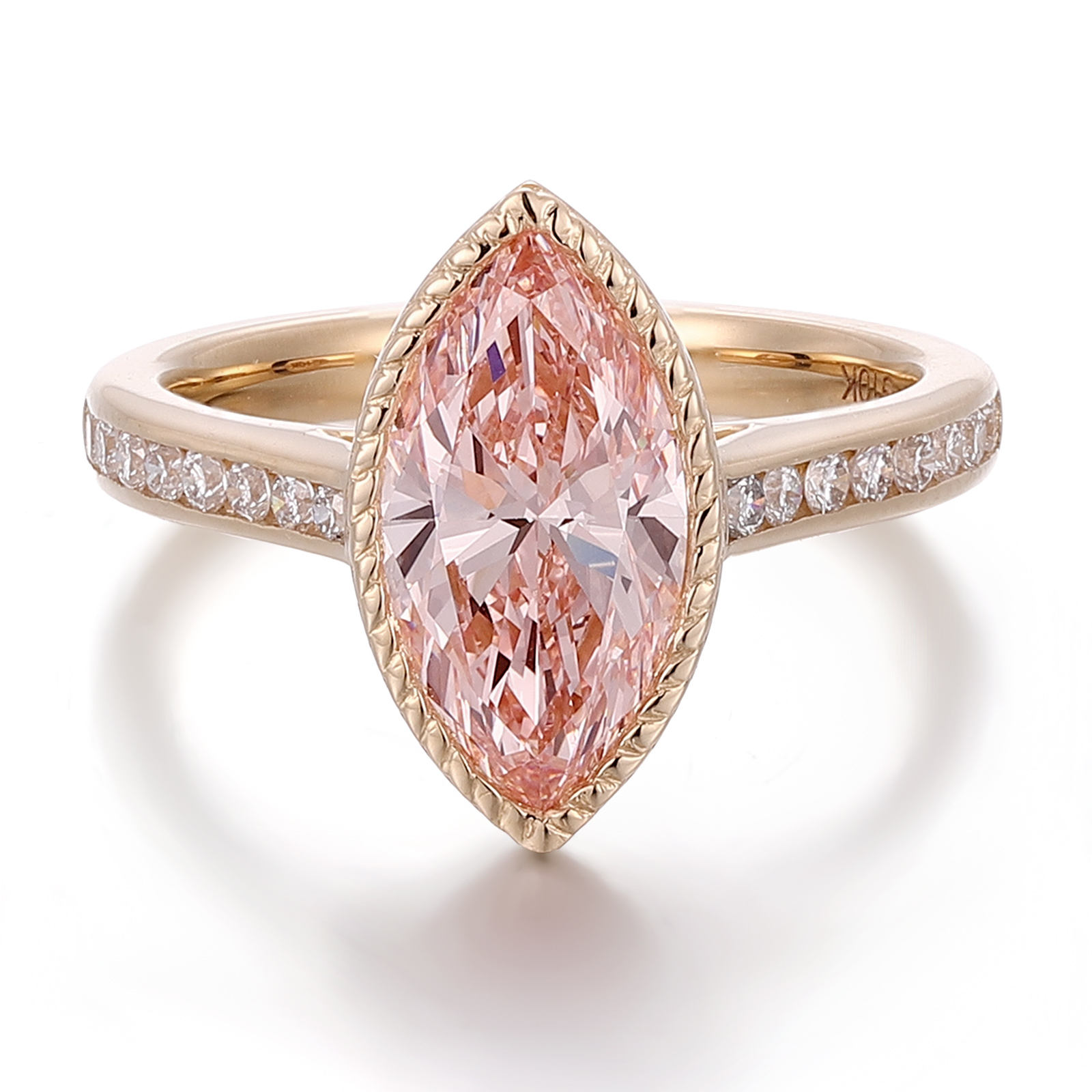 real solid 18K gold lab diamond ring