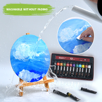 Service personnalisé Giorgione, ensemble de peinture en tube d'aluminium de 12 ml, 12 couleurs, pour toile, verre, vente en gros, qualité artiste, acrylique