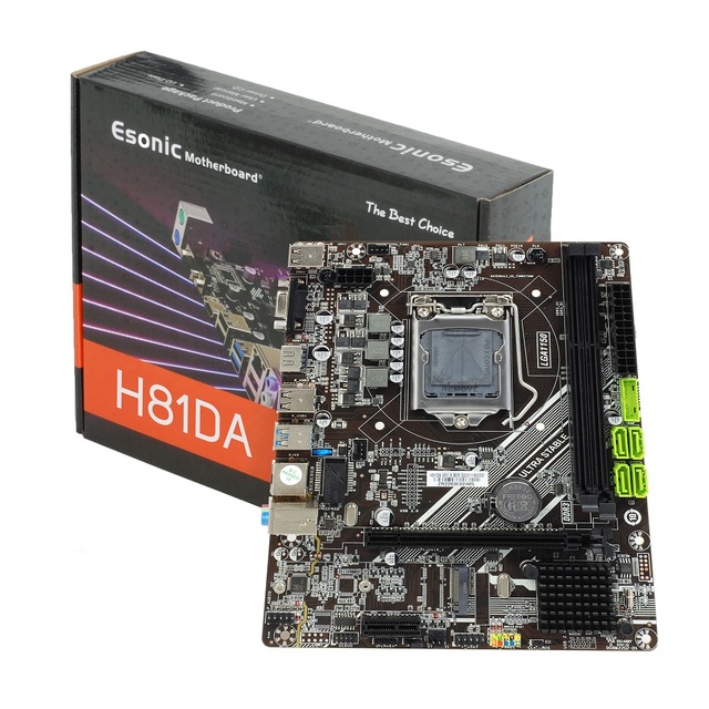 Esonic H81 Motherboard M.2 NVME DDR3 H81 Chipset  LGA 1150 Desktop PC Mainboard Computer MATX Board to Intel Core 4th Gen