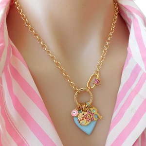 Collier tendance plaqué or avec chaîne à maillons en cuivre et pendentif cœur croix en zircon - Certifié CE - Cadeau pour la fête des mères - Product Image 3