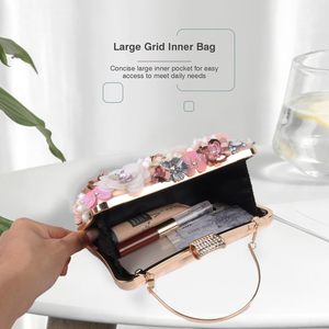 Bolso de Mano Tipo Clutch con Flores Coloridas en 3D, Cadena y Flores, para Mujer, Ideal para Bodas, Fiestas y Eventos Nocturnos - Product Image 5