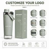 Botella Mezcladora de Proteínas con Aislamiento al Vacío de Acero Inoxidable con Logotipo Personalizado, 500 ml, a Prueba de Fugas, Libre de BPA, con Filtro, para Gimnasio, Fitness y Deportes