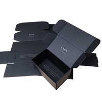 Grandes boîtes d'expédition en carton ondulé noir mat robustes pour robes de mariée, envoi postal, cosmétiques, cadeaux, abonnement