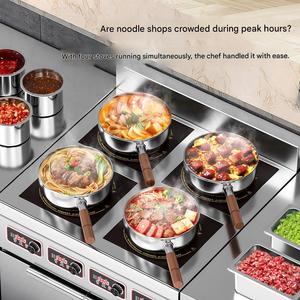 Cuisinière à induction commerciale 3500W en acier inoxydable, cuisinière électrique pour restaurant, hôtel, cantine, cuisine - Product Image 2