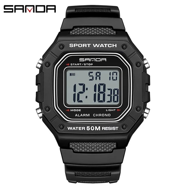 Sanda 2156 Sport Watch Brand Luxury for Men Dual Display Clock Silicone TPU Band Waterproof Creative Digital Wrist Watches