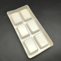 Boîte intérieure en plastique alimentaire jetable blanche à 6 compartiments carrés, personnalisable, pour biscuits et pâtisseries