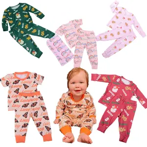 Aangepaste Naam Oem Kinder Kerst Outfit Lange Mouw Kinderen Set Familie Aangepaste Naam Kerst Jongen Pyjama