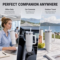 Gobelet isotherme personnalisé avec logo, 40 oz, avec poignée, en acier inoxydable, tasse en métal isolée sous vide, gobelet de voyage, tasses à café et à thé, cadeaux promotionnels