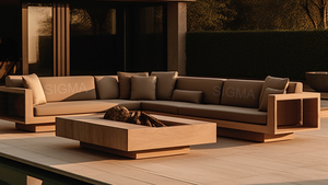 Mobili moderni soggiorno con recupero in legno di Teak Set di divani modulari per mobili da soggiorno all'aperto - Product Image 2