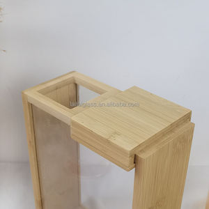 Contenedores Rectangulares Transparentes Reutilizables de Acrílico y Bambú para Almacenamiento de Alimentos, Dispensador de Granos y Cereales para la Organización de la Cocina y la Despensa - Product Image 5