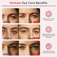 Masque oculaire de luminothérapie rouge LED, appareil de photothérapie pour les cernes, masseur oculaire anti-âge, masque de sommeil portable