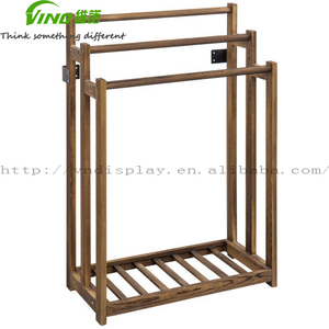 Modern Dark Brown <b>Wood</b> Heated Three-layer <b>Towel</b> Display Rack for Bathroom Vino - Product Image 4
