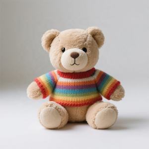 Ours en peluche personnalisé mignon de 8 pouces 25cm animaux de zoo jouets avec pull en coton PP coton accessoires de remplissage - Product Image 2