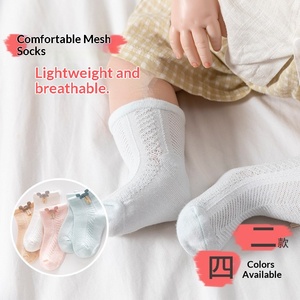 Calcetines de bebé con dibujos animados, finos, de malla transpirable, sin costuras, <span class=keywords><strong>para</strong></span> recién <span class=keywords><strong>nacidos</strong></span> de 0 a 3-6 meses, con detección de agujas, empaque simple. - Product Image 2