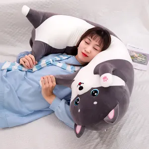 Husky uzun yastık peluş oyuncak büyük yavru dekorasyon oyuncaklar köpek atmak yastık kız doğum günü 150 Cm kız köpek oyuncak sunar