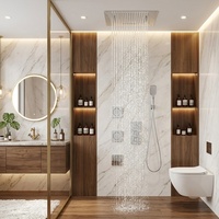 Ensemble de douche thermostatique de luxe avec jet de pulvérisation pour montage au plafond