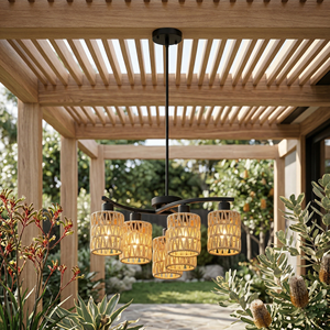 <span class=keywords><strong>Lampadario</strong></span> a sospensione <span class=keywords><strong>solare</strong></span> in rattan a 6 teste |   PT0912 - Product Image 4