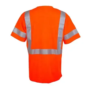 summer short sleeve round neck reflective tape safety working uniform Reflective T shirt