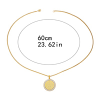 Collar de Acero Inoxidable 316L Impermeable con Circonita, Chapado en Oro de 18K, Joyería Árabe con Ayatul Kursi, Colgante Religioso Antideslustre
