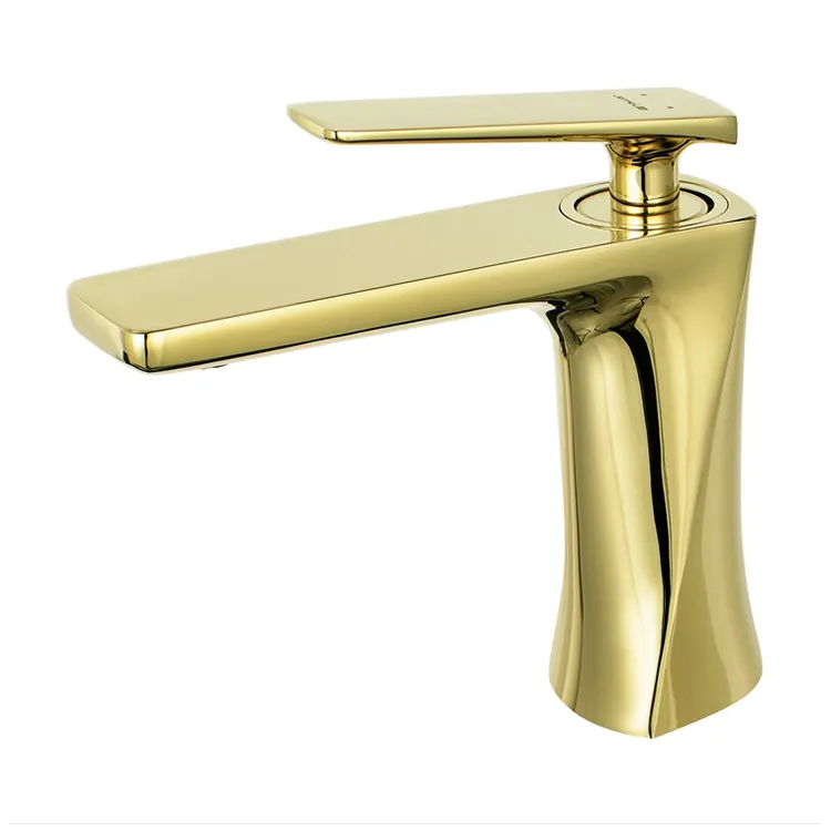 Single Handle Hole Gold Water Basin Sink Taps Modern Luxury Sanitary Ware Mixer Faucets For Bathroom