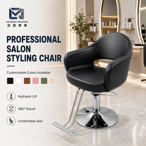 Fauteuil de Barbier Hydraulique Noir en Gros, Chaise de Coiffure Réglable pour Salon, Mobilier Commercial de Salon avec Base Ronde - Product Image 1