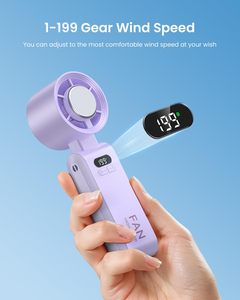 Ventilateur de poche rechargeable par USB, mini ventilateur de refroidissement portable pour bureau, extérieur, affichage LED, petit et puissant, 3 en 1 - Product Image 3