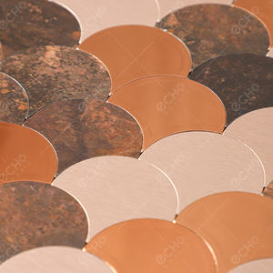 Panneau composite en aluminium <span class=keywords><strong>effet</strong></span> <span class=keywords><strong>miroir</strong></span> écailles de poisson mélange brun auto-adhésif mosaïque métallique <span class=keywords><strong>carrelage</strong></span> <span class=keywords><strong>mural</strong></span> pour usage intérieur - Product Image 4