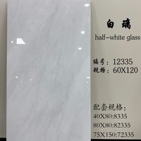600x1200mm Hochtransparente Glasierte Porzellanfliesen Weißer Marmor Glänzende Wand- und Bodenfliesen Säurebeständig Modern für Halle Hotel Villa