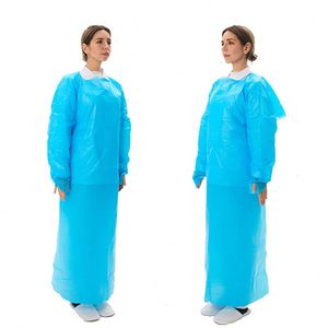 Traje de Aislamiento Completo Blanco de CPE a Precio Mayorista, Batas de Trabajo de Seguridad, Ropa Desechable, Bata de Aislamiento para Hospital - Product Image 1