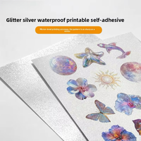 Papier autocollant multifonctionnel doré, argenté et givré, imperméable, pour impression jet d'encre, idéal pour flyers