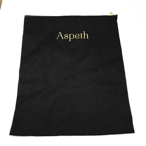 Grande pochette en coton fermeture éclair, sac personnalisé pour les cosmétiques, sac en toile avec fermeture éclair dorée - Product Image 3